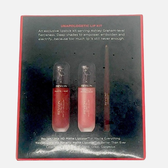 Revlon LIMITED EDITION Never Enough Lip Kit Stick Ashley Graham Red Full Size - Picture 6 of 10